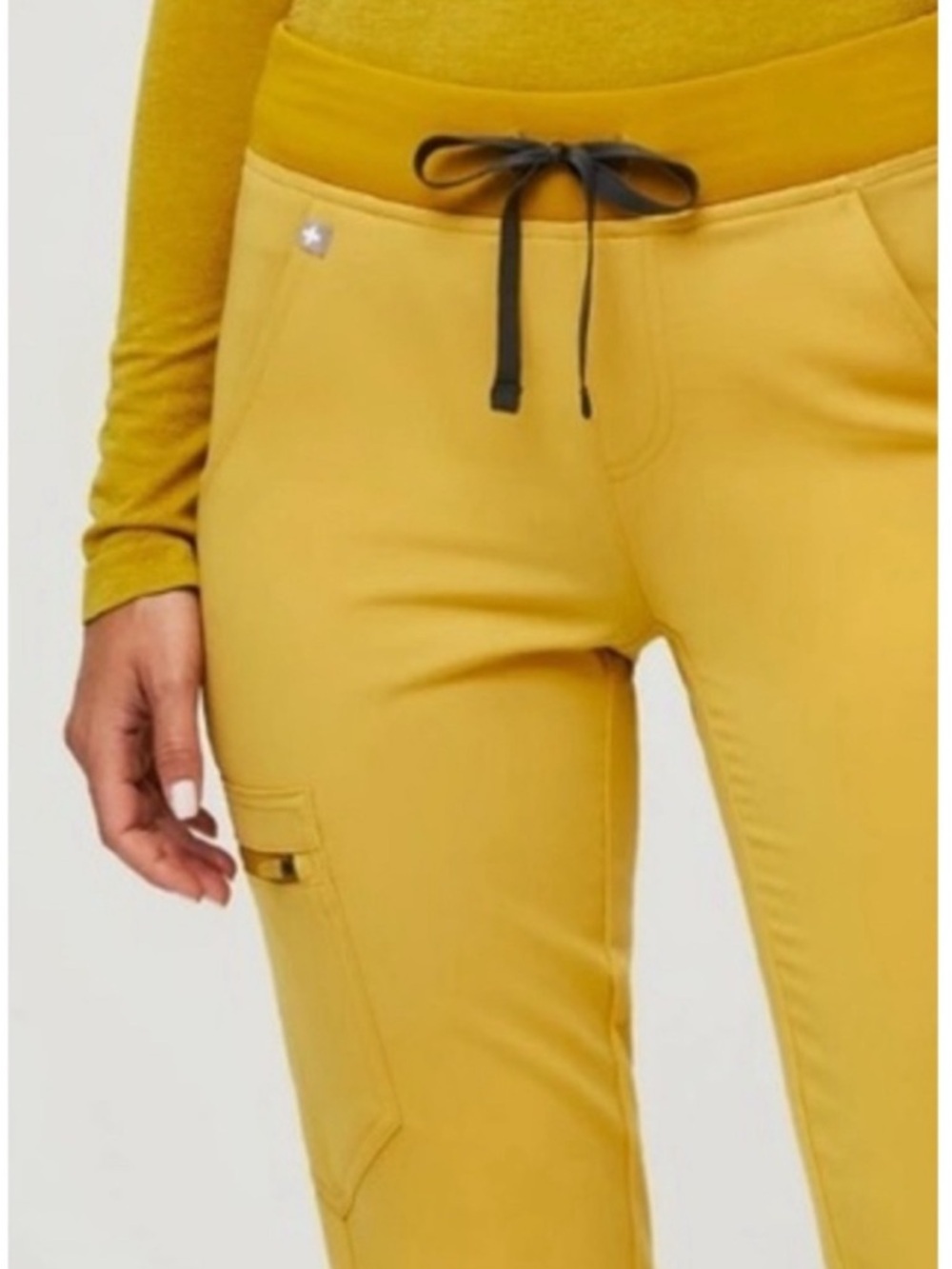 Zamora High-Rise Jogger Scrub Pant Gold Yellow Size XS Petite - Picture 3 of 9